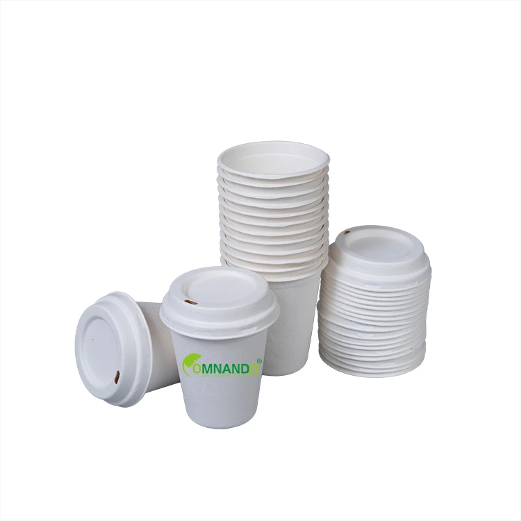 

Print logo custom size disposable cane syrup water cup 8oz bagasse milk tea cup