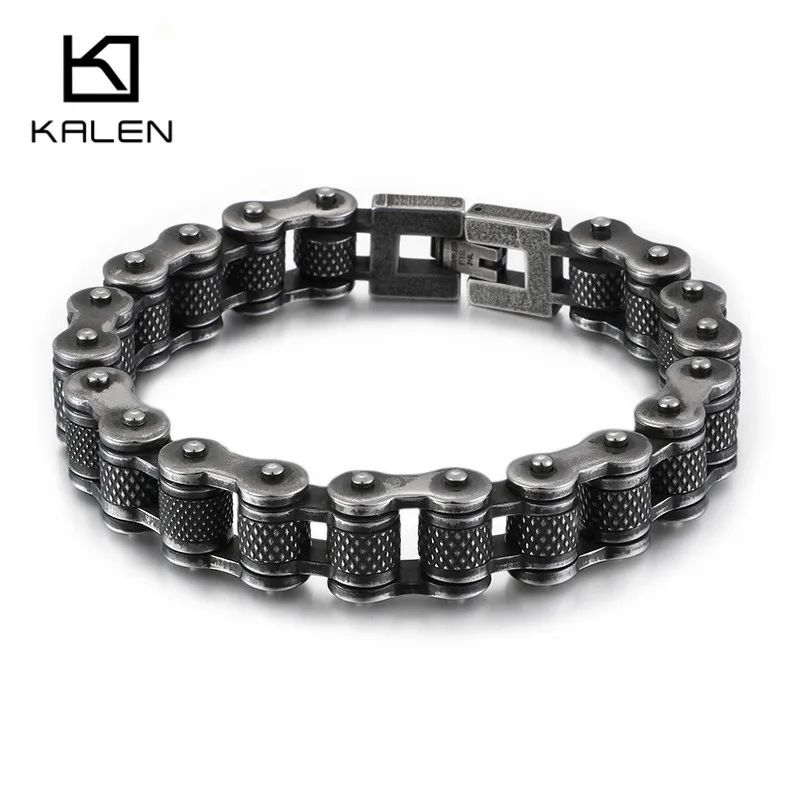 

KALEN Stainless Steel Matte Bike Bracelets For Men