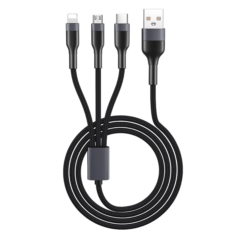 

High Quality Custom Fast Charging Multi Android Charger Mobile Phone USB Type C 2.0 Data Cable 3 In 1 USB Charging Cable, Customised