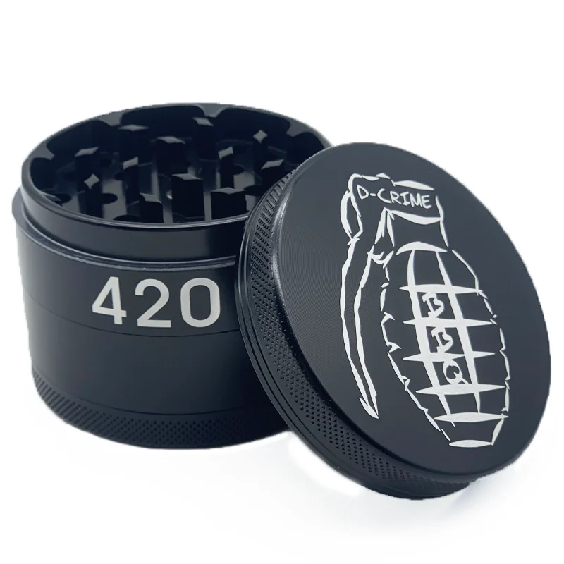 

2021 Best sellers Different design tobacco grinder custom logo smoke smoking pipe metal 4 layer herb grinder, Black/silver/red/green/blue/gold