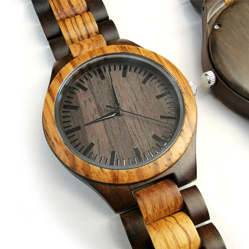 

WJ-9648 reloj de madera Custom Logo Minimalist Engraved Wooden Wrist Watch Unisex Natural Luxury Oem Quartz Wood Watch, Multicolor
