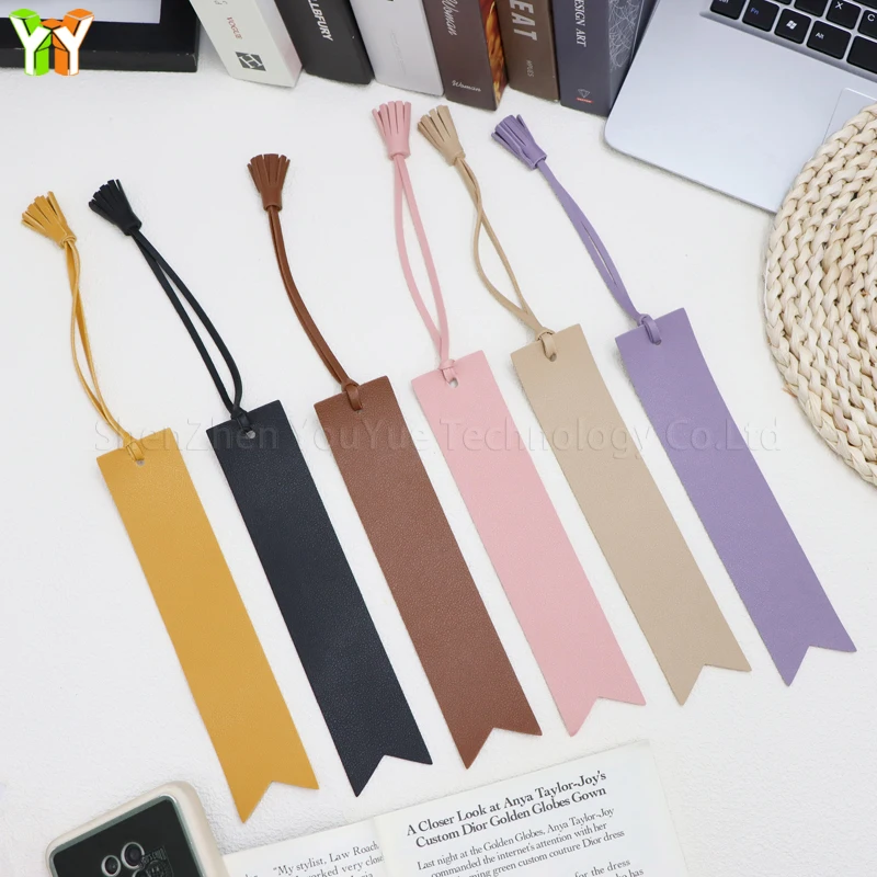 Fashion Faux Leather Tassel Bookmark Custom Book Page Marker Page Bookmarks Gift for Readers