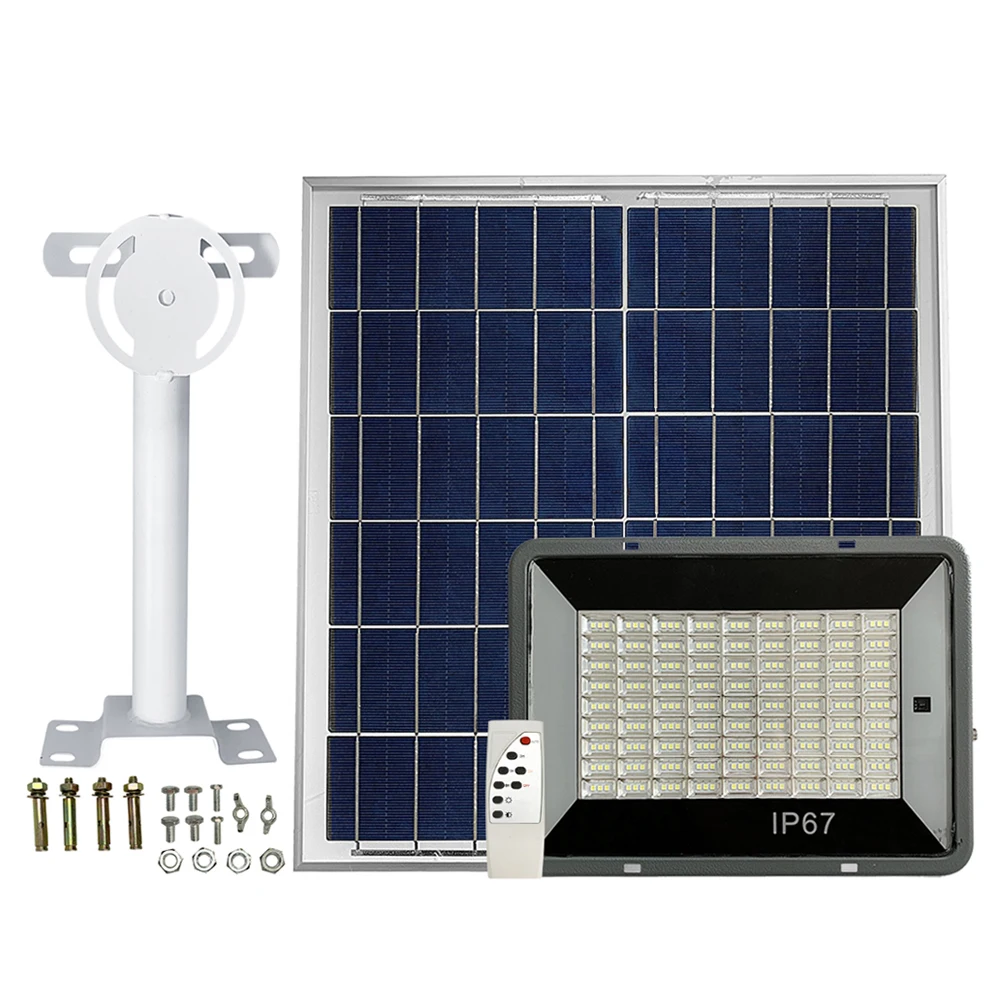 

Waterproof Outdoor IP67 120W 200 watt Modern Design LED Solar Flood Light With Wall Pole