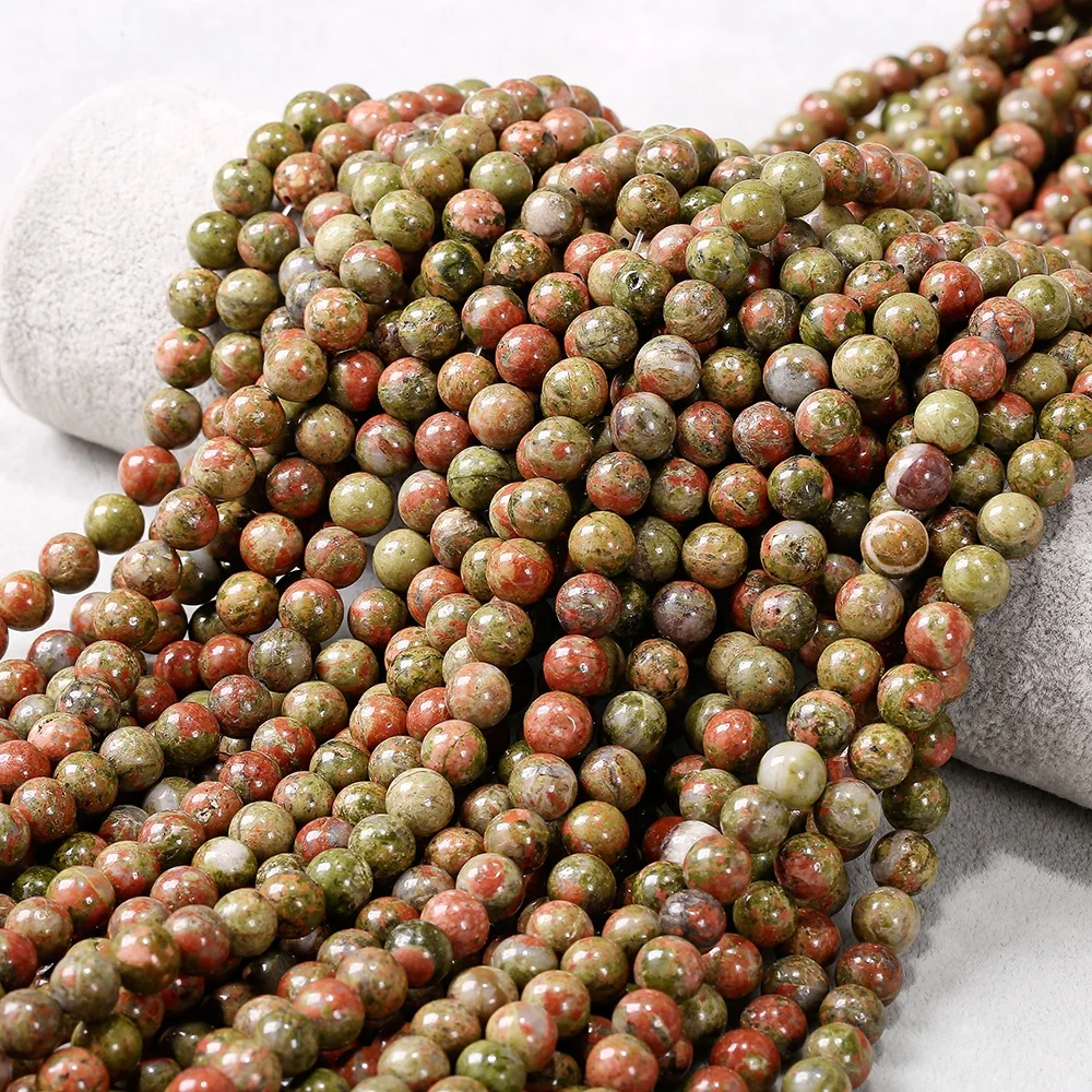 

4mm/6mm/8mm/10mm/12mm Natural Unakite Beads Stone,Gemstone Energy Healing Beads,Beads for Jewelry Making