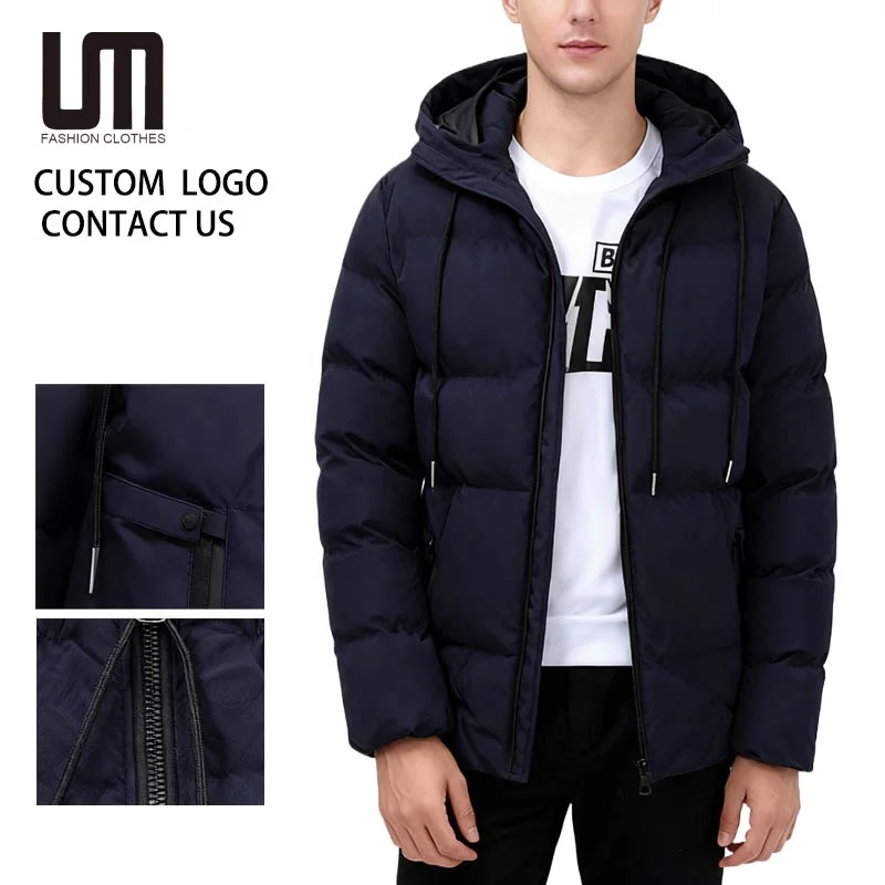 Custom Logo Wholesale Autumn Winter Men Casual Thick Warm Windbreaker Hooded Parkas Plus Size 5XL Coats