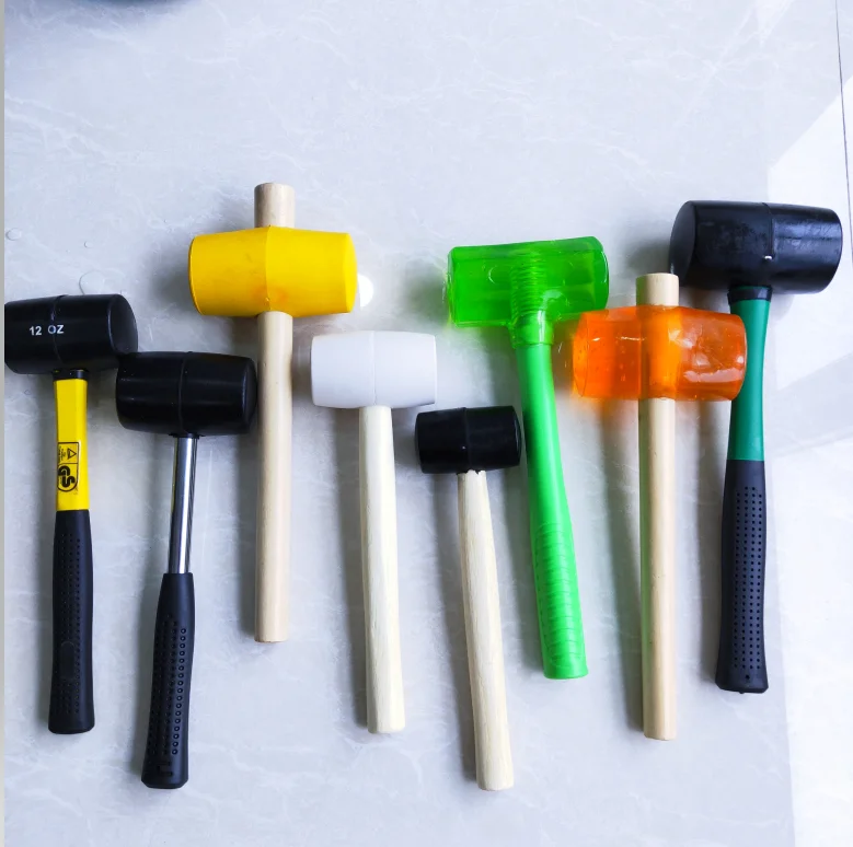 

High Quality dead blow rubber mallet sizes rubber sledge hammer install rubber mallet, Black white yellow transparent