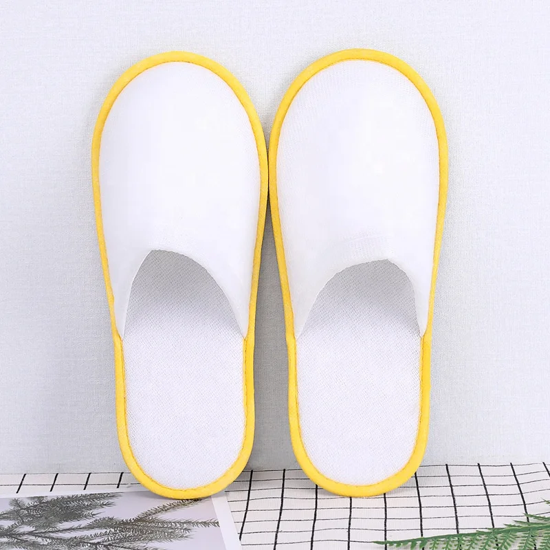 

Factory Wholesale Low Price Indoor Bathroom Sandals Napped Fabric Adult White Bathroom Hotel Disposable Slippers For Colombia