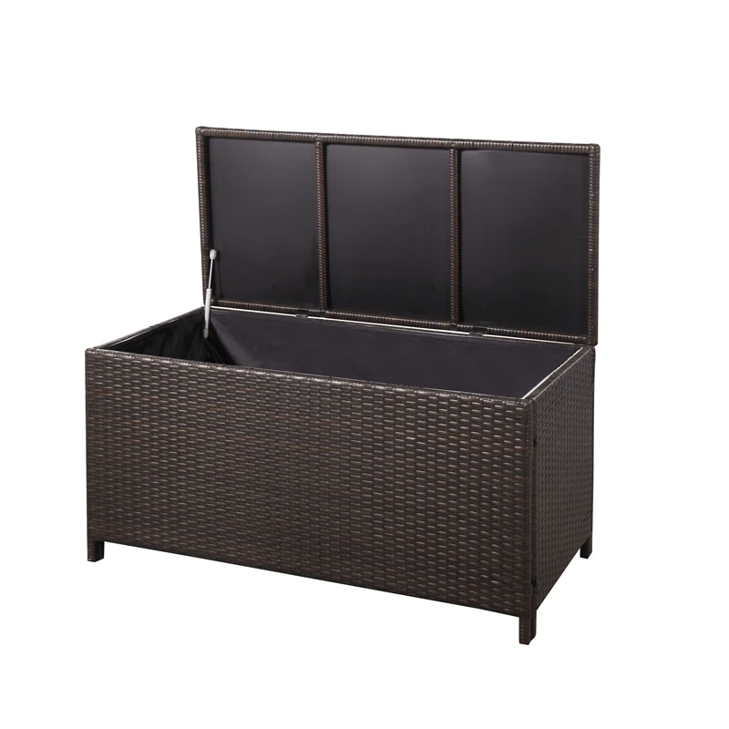 

Outdoor Plastic Garden waterproof Storage Box Rattan cube Box, Black/brown