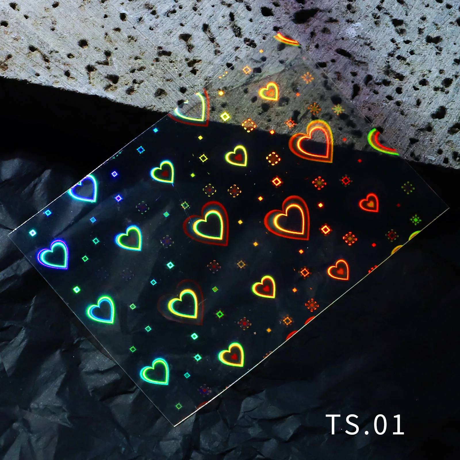 

Love Heart Holographic Nail Sticker 3D Laser Star Slider For Nails Aurora Film Foils Self Adhesive Decals Manicure Design