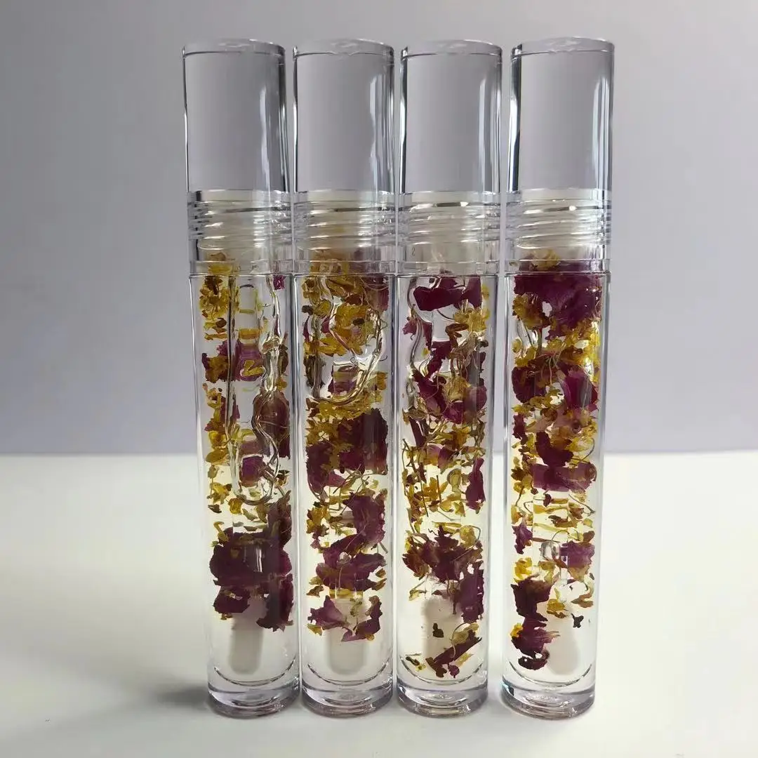 

Wholesale rose and osmanthus petals clear lip gloss tubes private label