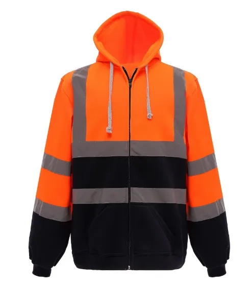 

Wholesale Mens High Visibility Hooded Pullover Pullover Sweatshirts Safety Reflective Hoodie