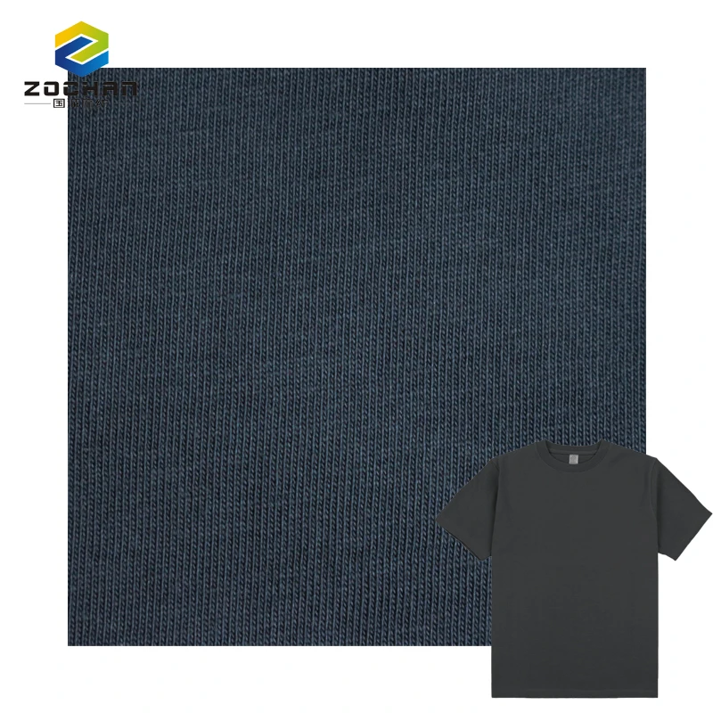 

Wholesale 100% organic cotton single jersey charcoal grey green health organic dyestuff fabric for t shirt