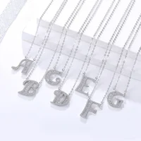 

Ready to ship! 925 sterling silver diamond letter alphabet pendant necklace for women