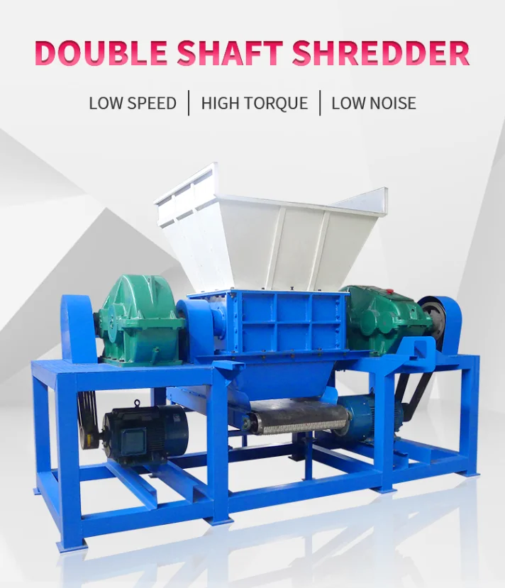 Cheap Price Waste Clothes Recycling Double Shaft Shredder / Cloth