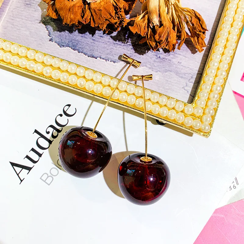 

fashion trendy crystal cherry blossom earring 2021