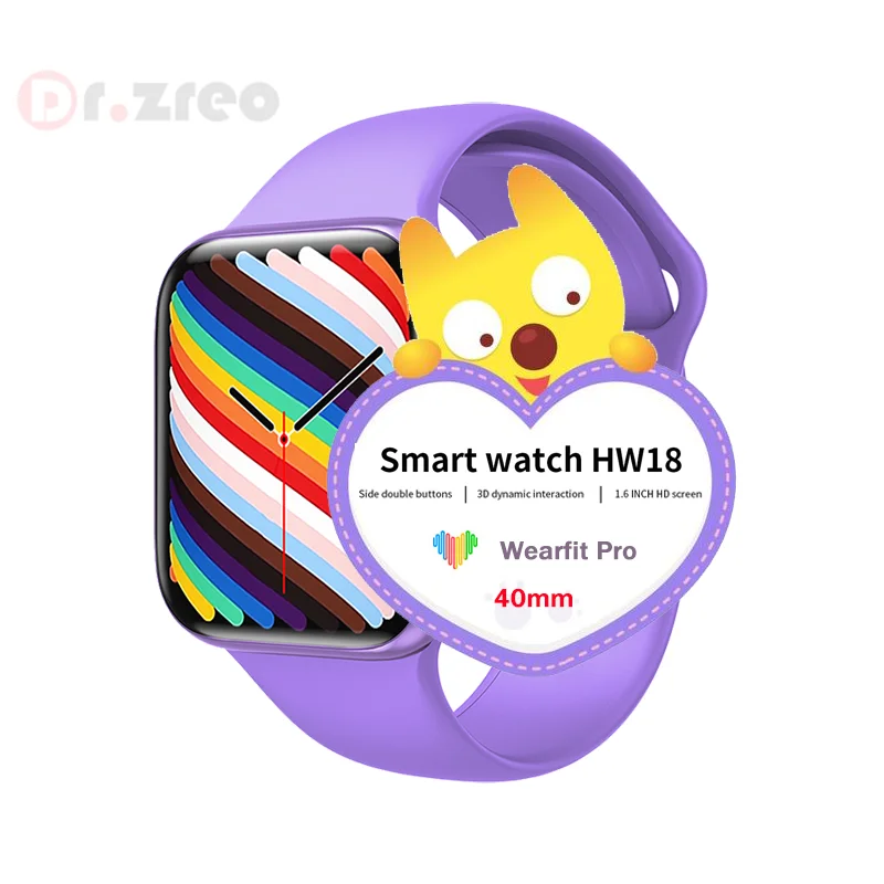 

Smartwatch HW18 Serie 7 Reloj Inteligente Waterproof BT 5.2 Fitness Tracker Blood Pressure Custom wallpaper 40mm IWO Smart Watch