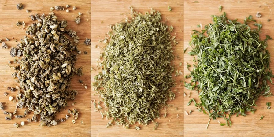 Chef seasoning food with herbs