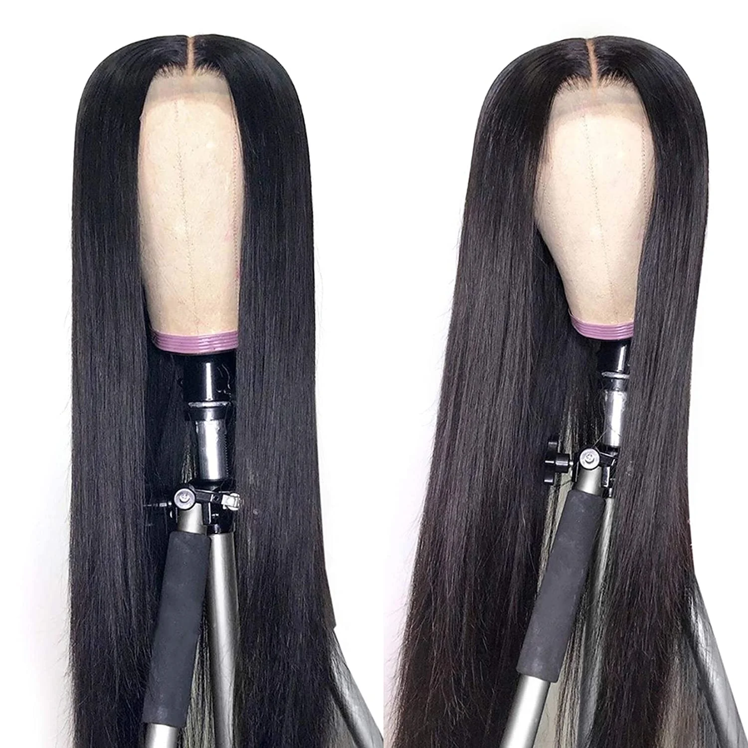 

Realistic hairline transparent lace wigs glueless ponytail bleached knots straight human hair lace front wig for black women