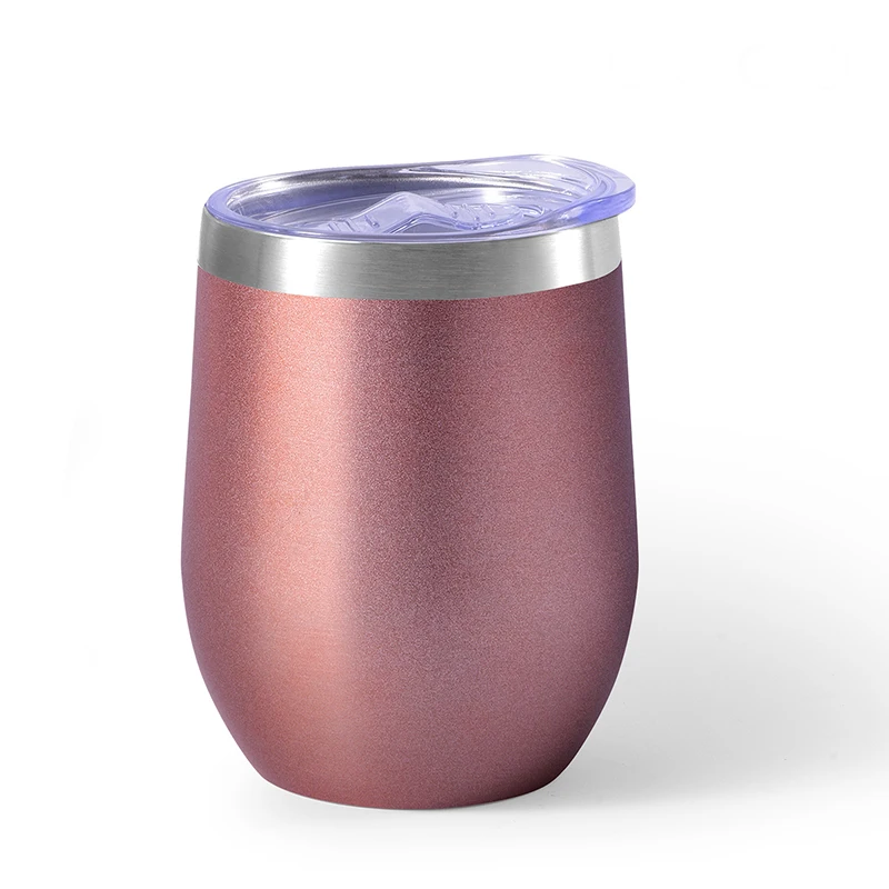 

12oz Custom logo Stainless Steel Egg Shaped Wine Tumbler Travel Sports Double Wall Vacuum insulated tumbler cups in bulk, Picture