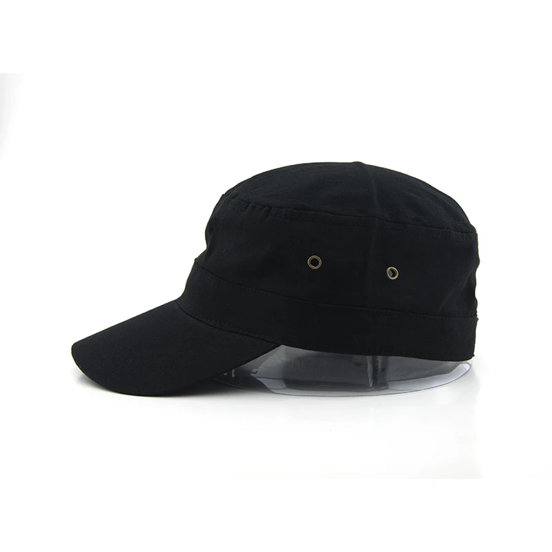 
Hot sale plain army cap flat top cap custom military cap embroidery army military hats 