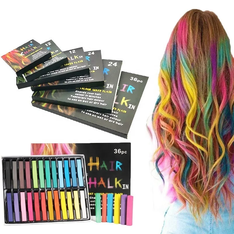 

New arrival temporary dye hair chalk with 36 colors for DIY disposable used, As picture