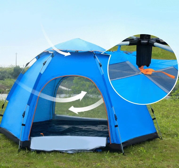 

Windbreak 5-8 Person Camping Tent Single Layer Waterproof Pop Up Open Anti UV Tourist Tents For Outdoor Hiking Beach Travel, As picture