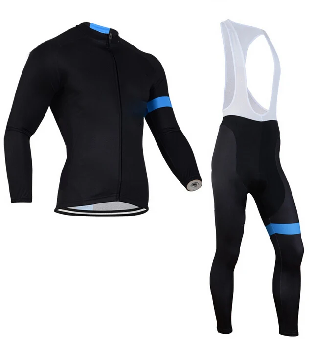 

High quality OEM Autumn men long sleeve sport wear bike clothes cycling jersey quick dry shirt and bib pants, Customized color