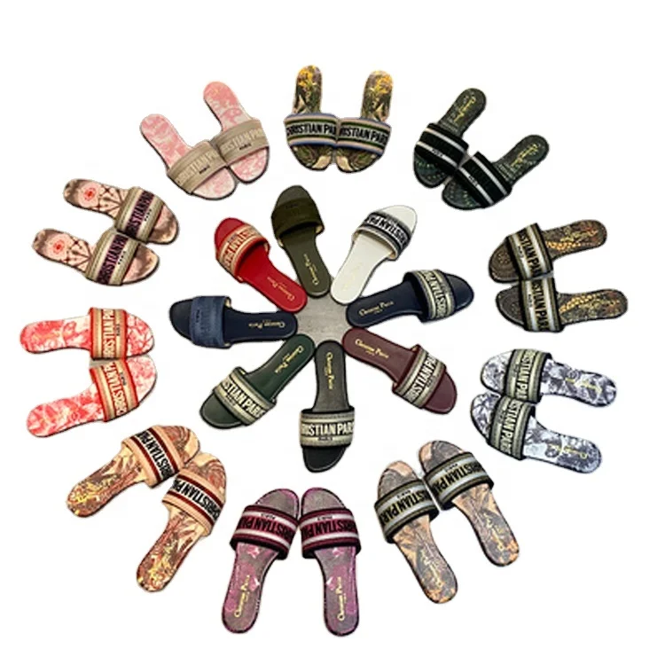 

custom print fabric flower strap waterproof woman women stripe pvc flat slipper soft eva outdoor beach eva slipper