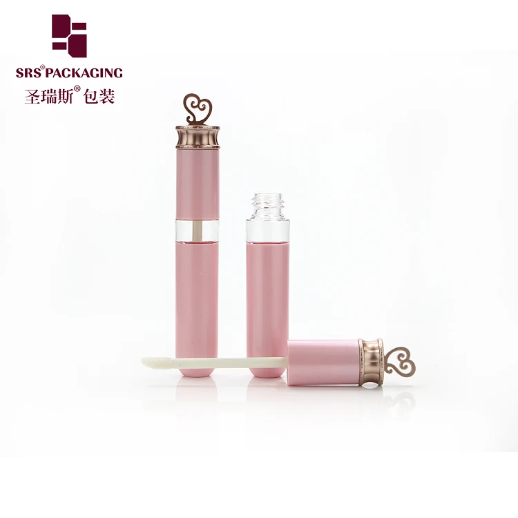 

Factory Wholesale Custom Pink Crown Tube Plastic Packaging 5ml Mini Lip Lipstick Tube