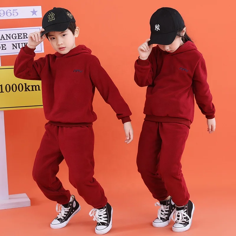 

2022 New children's suits clothes section solid casual boys girls unisex head sweater pants two-piece baby kids clothing sets