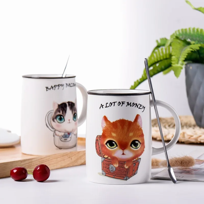 

Zogifts Cute mug printing ceramic cup coffee mug gift cartoon cat design for drinking, As the picture