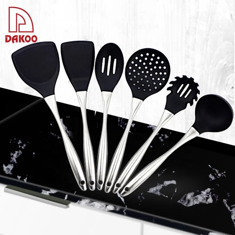 

Comfortable Handling Feeling Handle 6pcs Kitchen Accessories kitchen utensil, Black