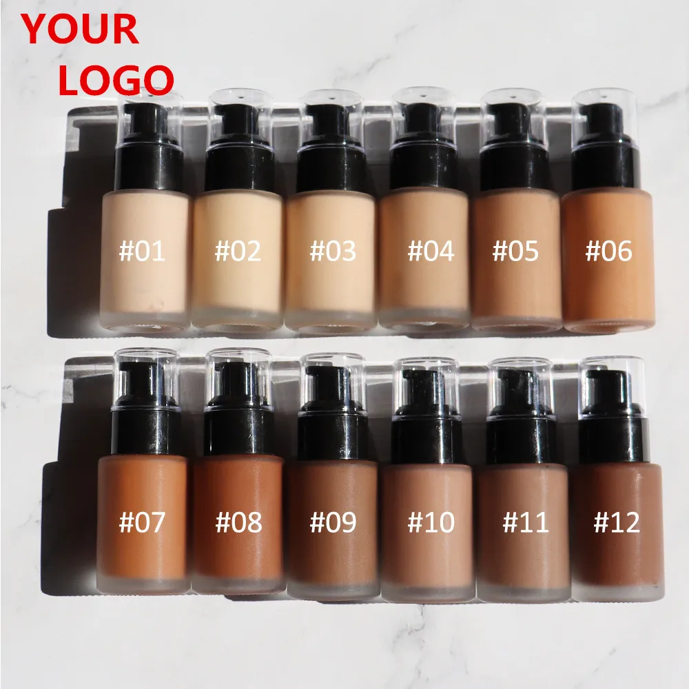 

Private Label No Logo Waterproof 12 Colors Makeup Liquid Foundation Full Coverage Foundation Wholesales