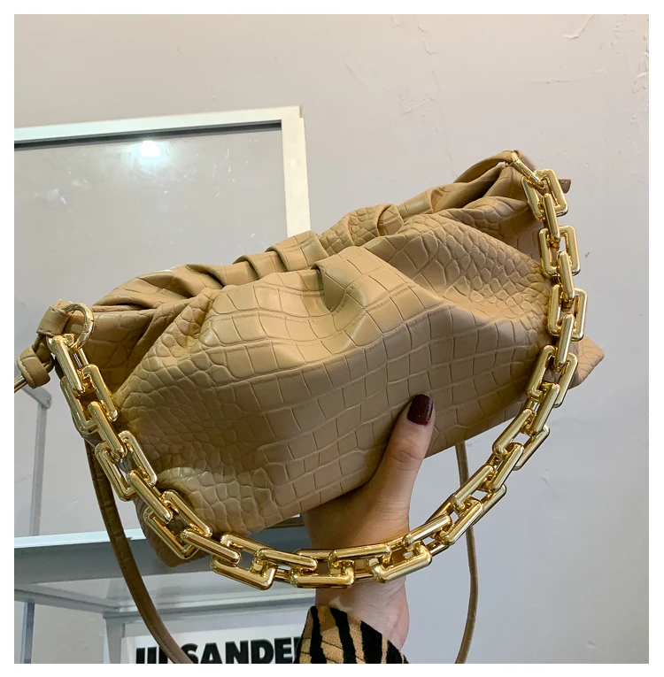 

Wholesale Price Fold Cloud Shaped PU leather Shoulder Bag Women New Designer Clutch Bag 2021, Brown/black/yellow/white/green/blue/orange/brown/red/beige