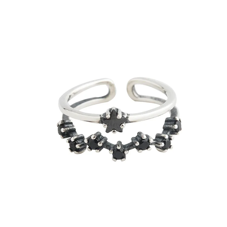 

Abiding Jewelry Drop Shipping Service Solid 925 Silver Rings Sepcial Star Shape Fashion Popular Finger Rings for Girl