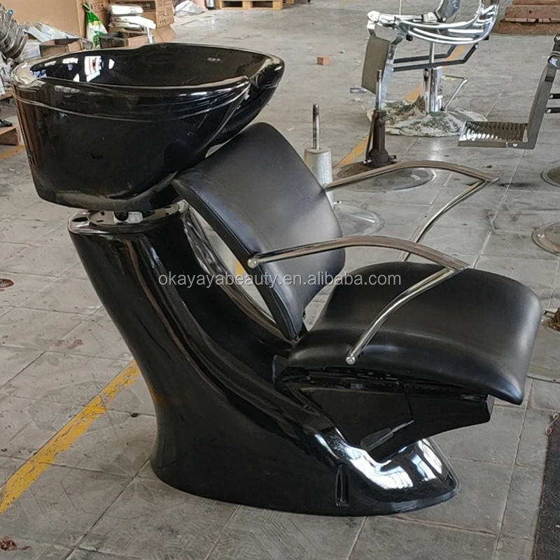 Barber Shop Furniture Shampoo Sink Hair Salon Wash Basin And Chair