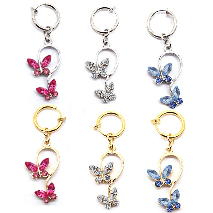

Butterfly dangle surgical steel Belly Rings belly button ring navel Body Piercing Jewelry