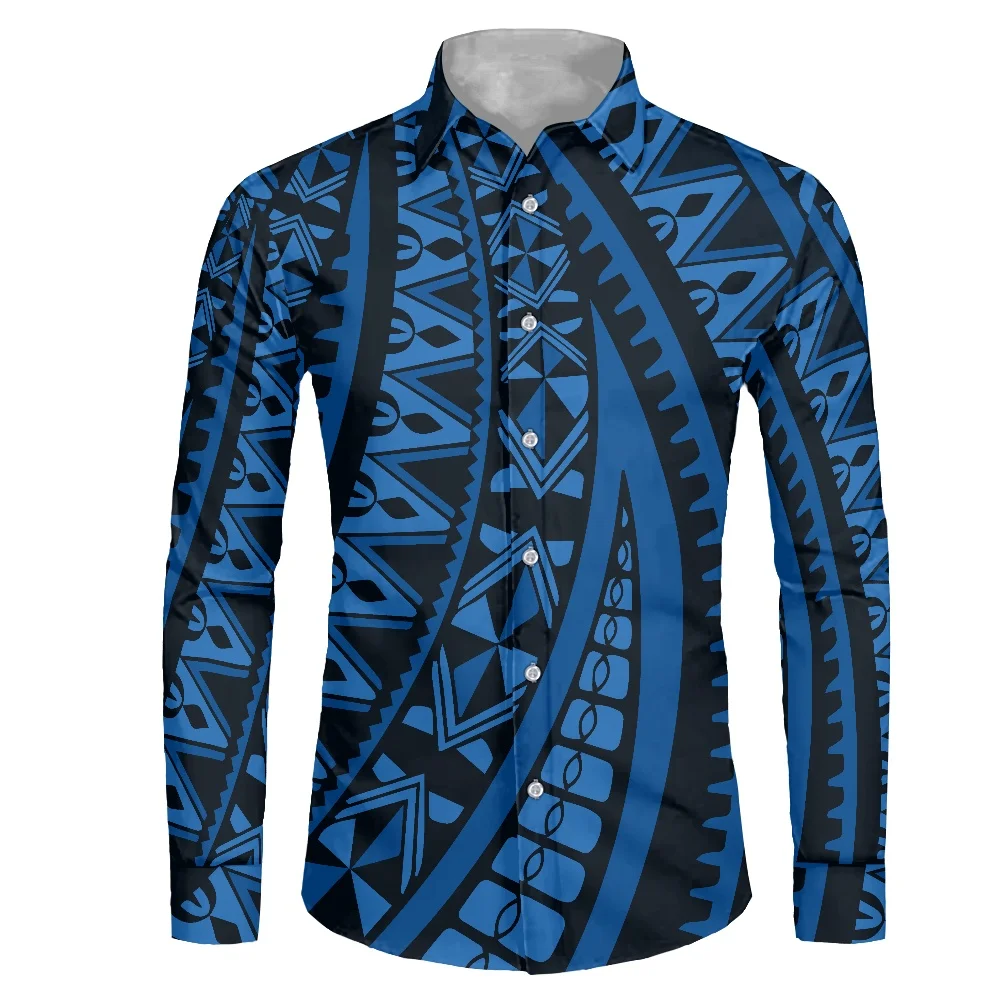 

Winter T Shirt Men Long Sleeve Polynesian Tribal Hawaii Designer Men Plus Size Clothes Print On Demand Men Long Sleeve Shirt Set, Custom color