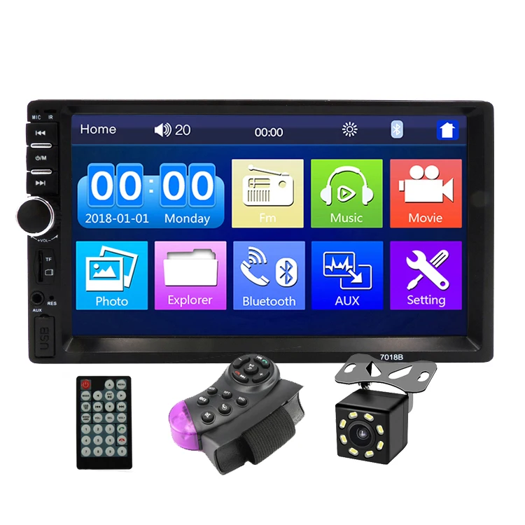 

Backup Camera and Car Stereo Car Radio BT 7 Inch HD Touch Screen USB MP5 Player With Steering Wheel Control