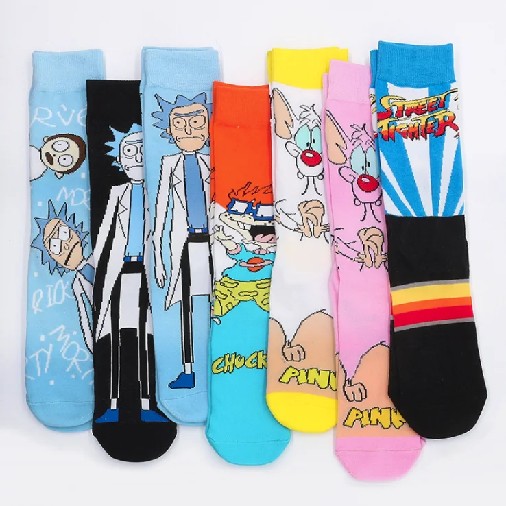 

Wholesale personalised Men Long Cotton Crew Funny Design Cartoon Fun Crazy Casual Socks, Colors