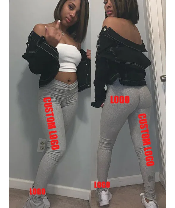 

Free Shipping Women V Waist Pleated Flare Pants Sweat Stacked Leggings Women tight buttocks pants