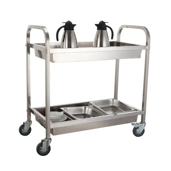 Hot Sale & High Quality Double Deck Dining Trolley Stainless Steel Food Trolley Double The Dining Car