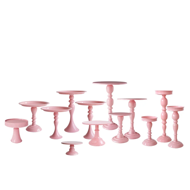 

Dali Hot Selling Pink Metal Wedding Display Dessert Cake Stand For Wedding Cakes