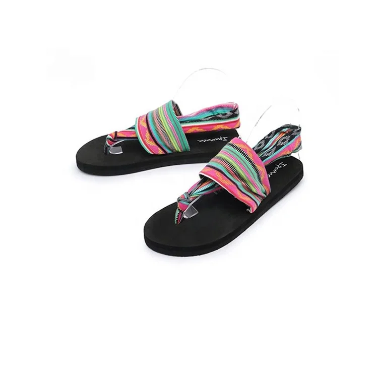 

Women's new fashion light weight yoga mat colorful cotton yoga sandals for women