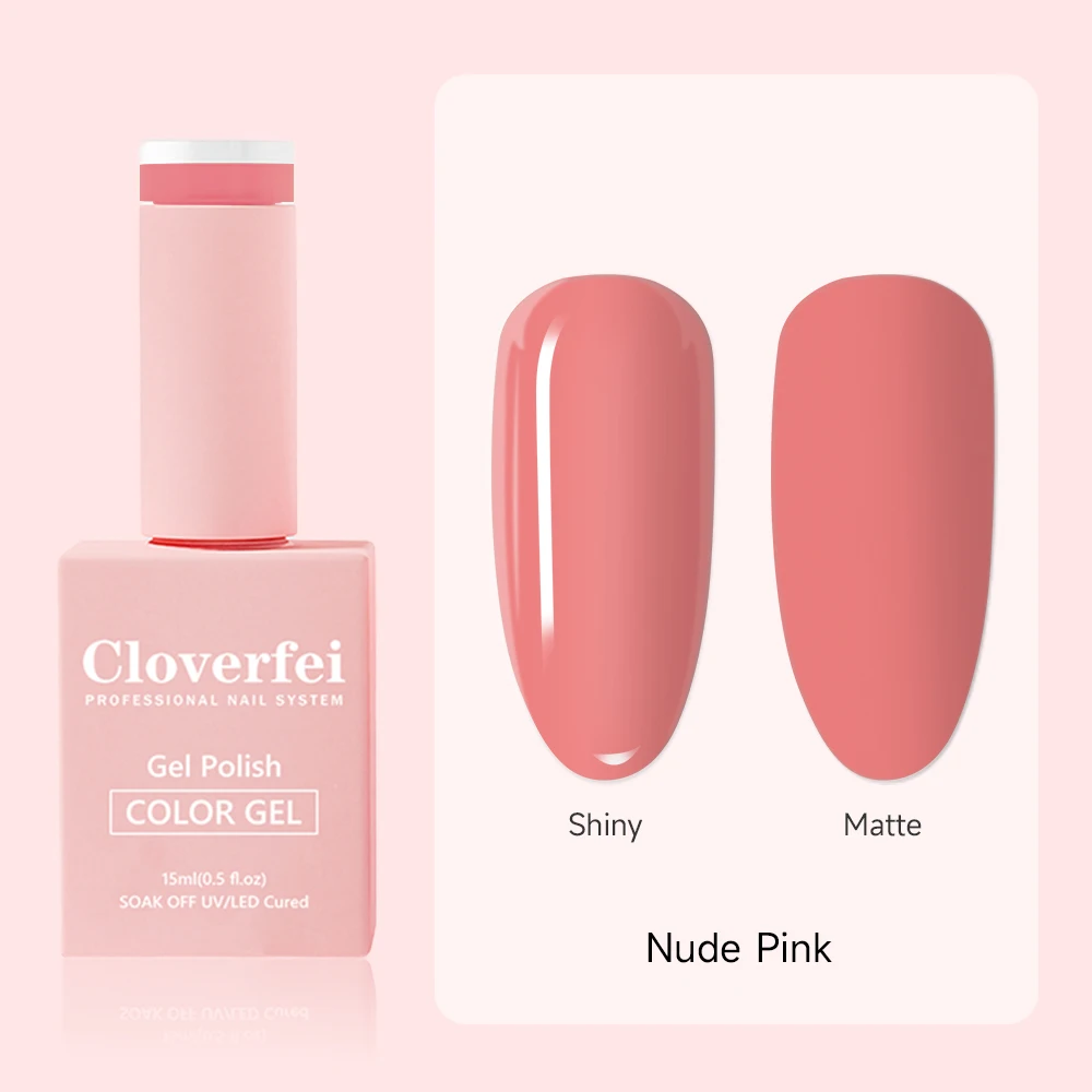 Cloverfei Highly Pigmented Rubber Base Color Nude Pink Semi Permanent Soak Off Gel Nail Polish for Nails Art Salon