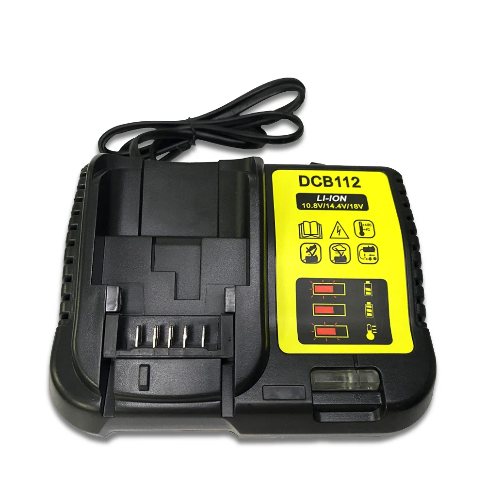 

DCB112 Battery Charger for Dewalt 12V 20V MAX Lithium Ion Batteries DCB206 DCB205 DCB204 DCB203 DCB201 DCB120 DCB127, Black