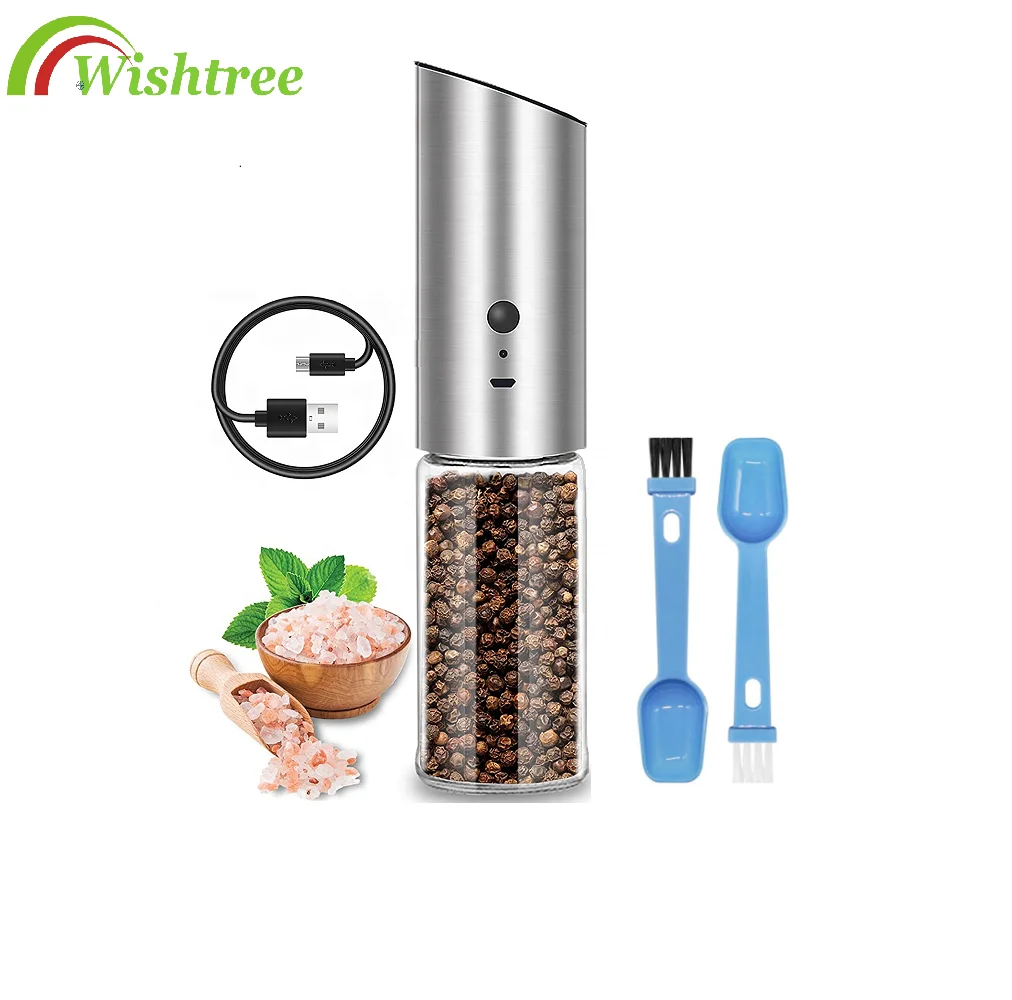 

Stainles Steel Electric Salt and Pepper Grinder Pepper Mill, Portable Handheld Pepper Grinder Electric