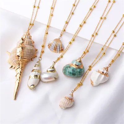 

2021 Boho Shell Necklace Conch Seashell Necklace Pendant For Women Shell Summer Jewelry
