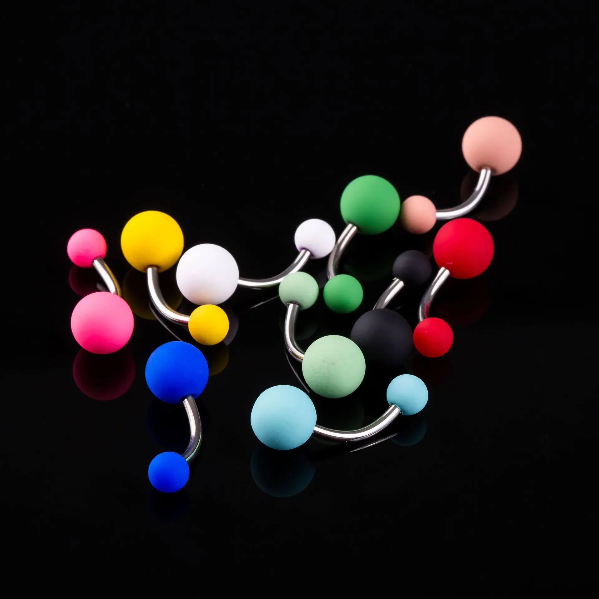 

1bag/8pcs Rubber lacque fashion color navel ring belly piercing jewelry jewelry women piercings