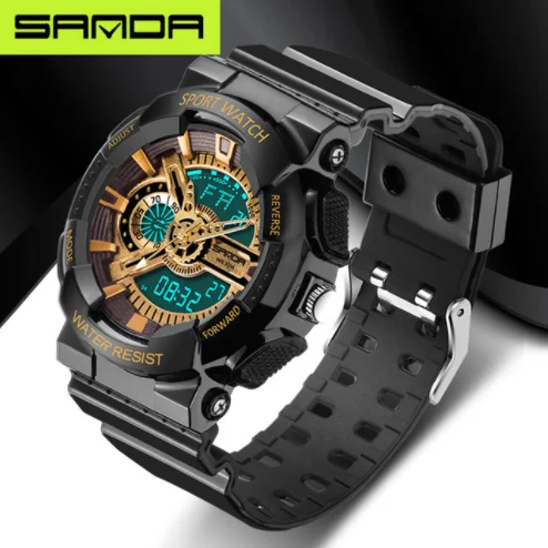 

Sanda Sport Brand Electronic Watch Digital Men Wristwatches White Style Shock Military Waterproof Swim Male Watch 2019